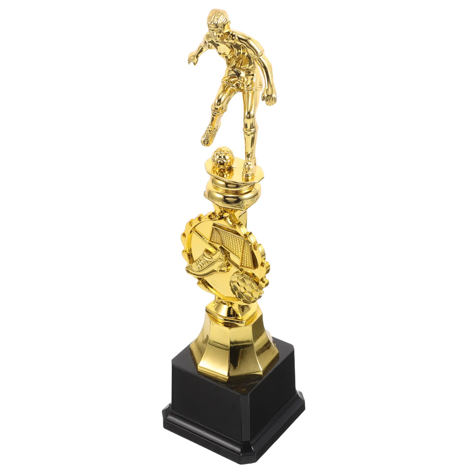 Gold Finish Plastic Soccer Trophy for School Tournaments Company Awards Party Game Props Educational Recognition Athletic Dance