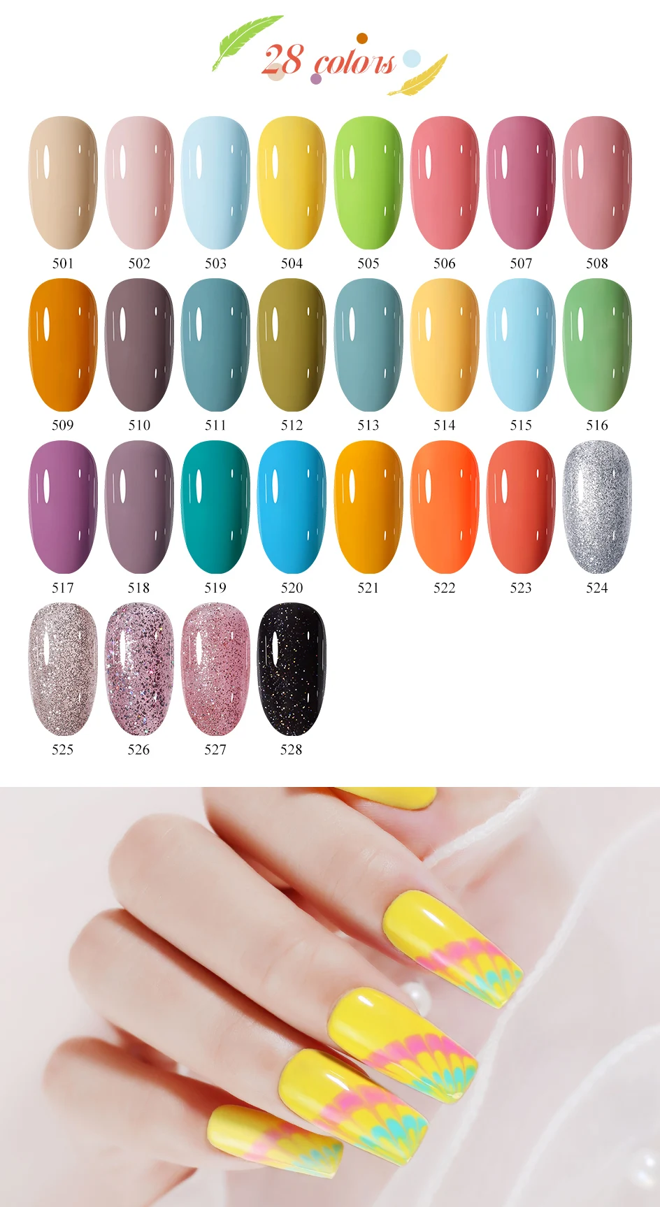 Arte Clavo Gel-Nagellack, 400 Farben, 15 ml, semi-permanenter Gel-Lack, Basis-Decklack, Nagelkunst, Maniküre, Soak Off-LED, UV-Salon-Gel – Detail 7