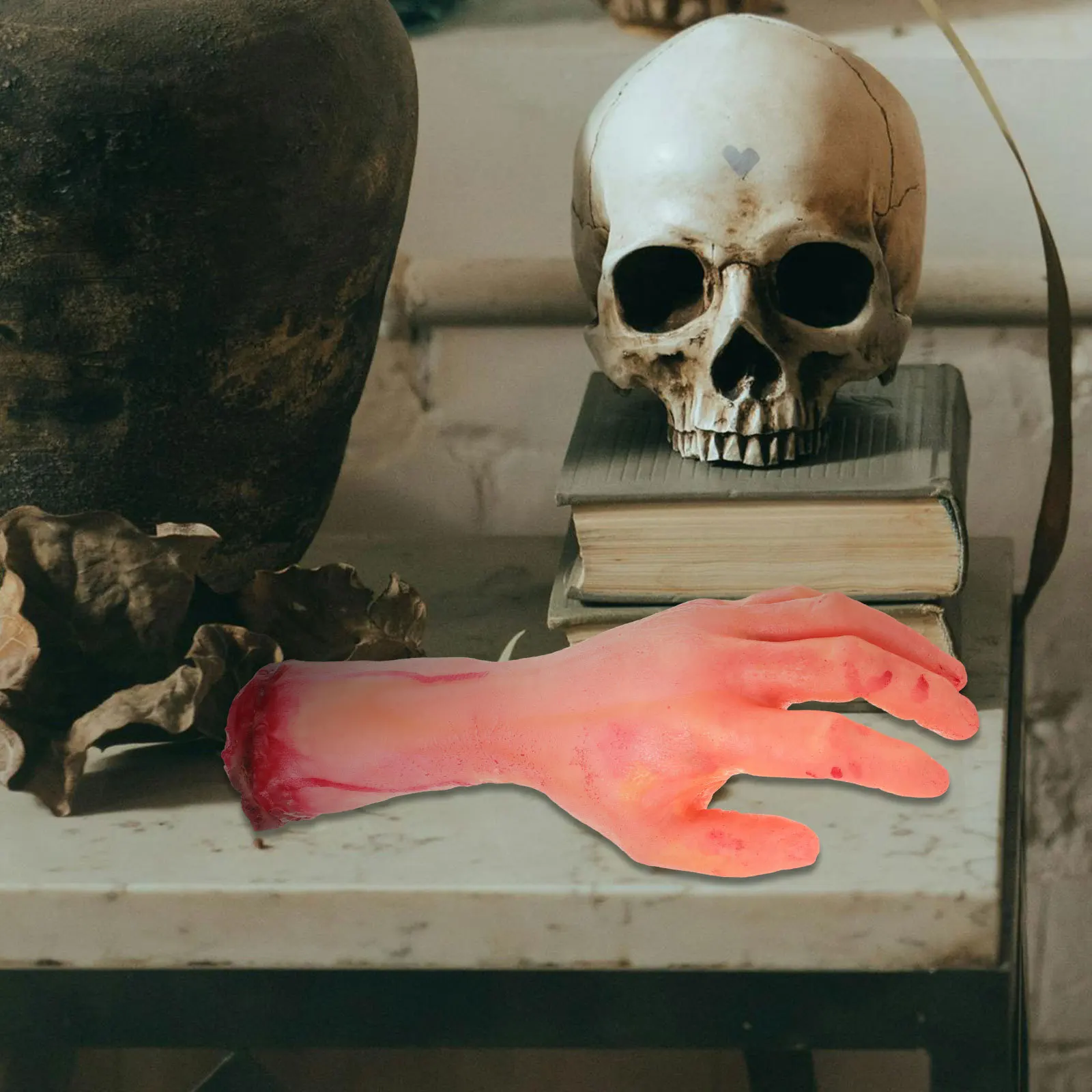 

2Pcs Broken Fake Hand Prosthesis Halloween Props Haunted House Decoration Tricky Body Part Accessories Fake Arm