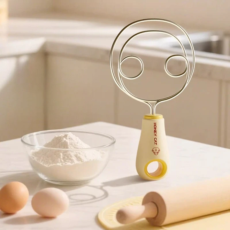 LMM Stainless Steel Mixer Manual Dough Beating Flour Baking Egg Beating Artifact