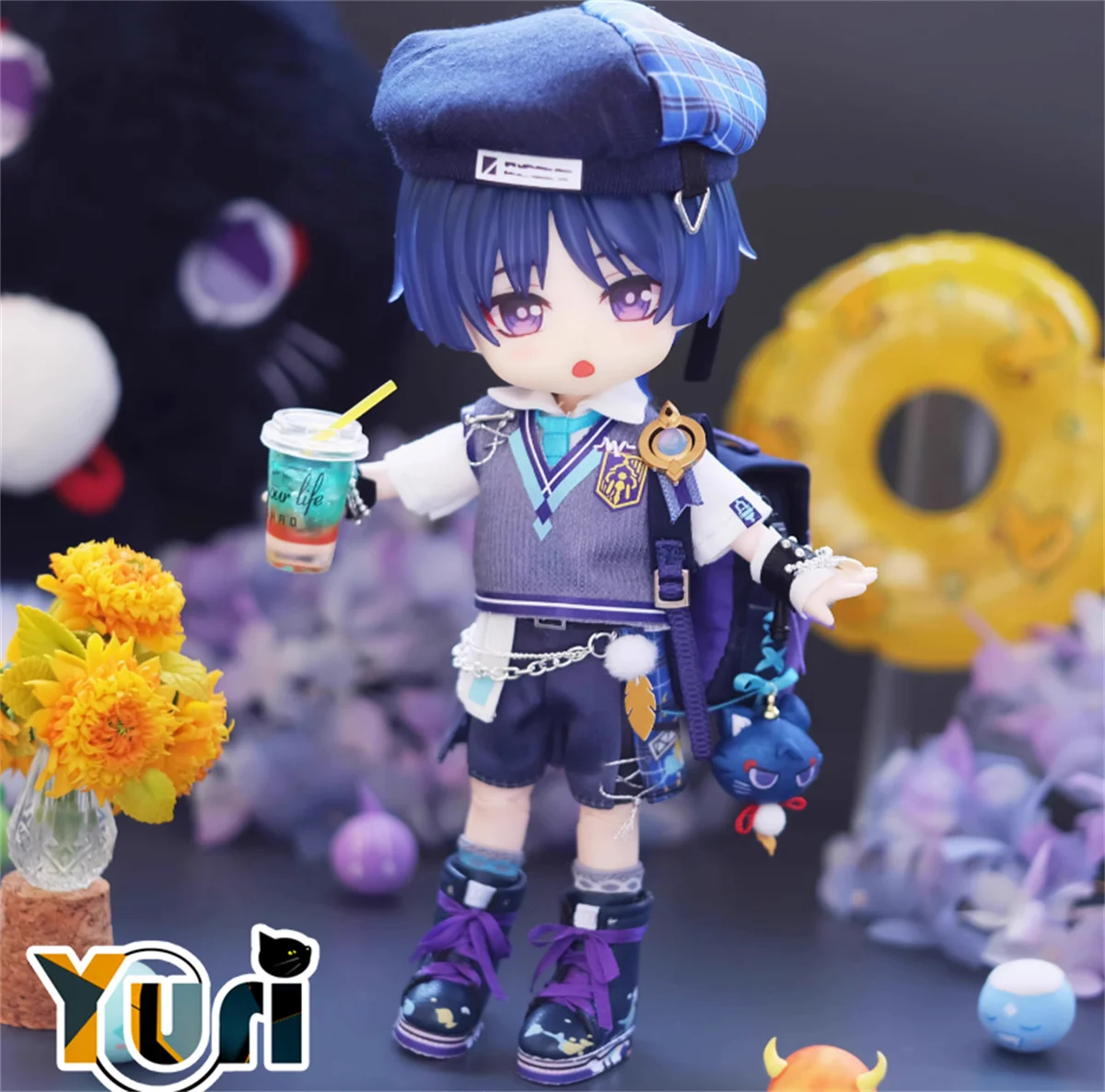 Yuri Genshin Impact Kunikuzushi Wanderer Costume for OB11 OB24 P10 P20 Clothes Clothing Game Cosplay Cute Props C Pre-order Gift