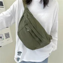 Large Capacity Waist Bags For Men Casual Canvas Waist Packs Multifunctional Travel Unisex Belt Bag Army Green Fanny Chest Bags