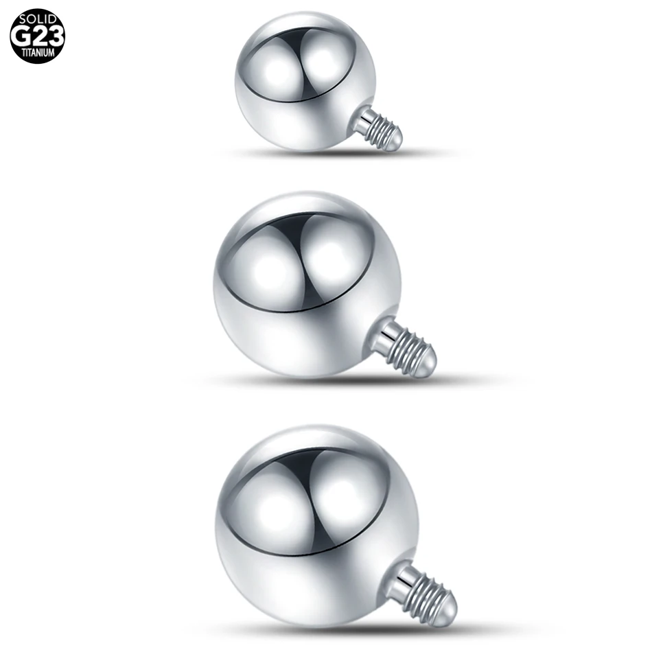 5/10pcs G23 Titanium Internally Threaded Ball Replacement Accessories for Nose Labret Industrial Barbell Ring Body Jewelry
