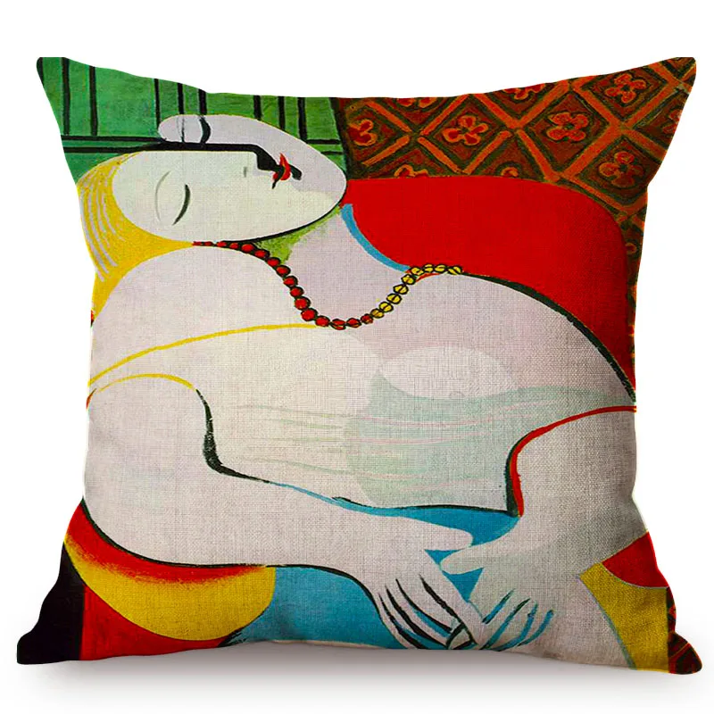 Pablo Picasso Surrealism Abstract Oil Painting Art Throw Pillow Case Gallery Living Room Sofa Decorative Cushion Cover cojines