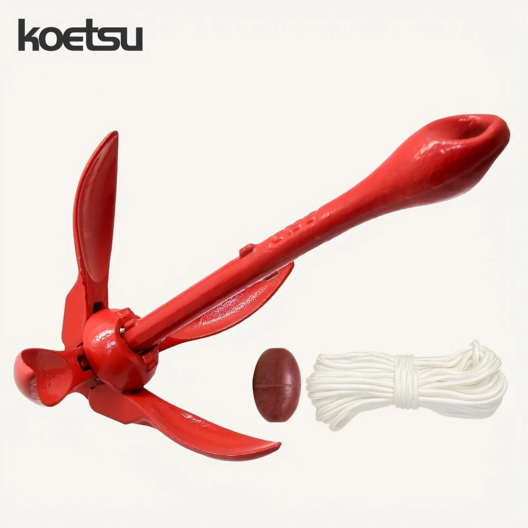 KOETSU Marine Kajak-Anker-Set - 5,5lb Klappanker, geeignet für Angelkajaks, lässt sich für einfache Lagerung und Transport zusammenklappen. – Detail 6