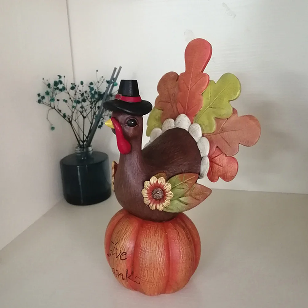 

1pc Turkey Decoration Premium Party Ornament Resin Table Ornament For Home Festival Shelf Decor Indoor Outdoor Use