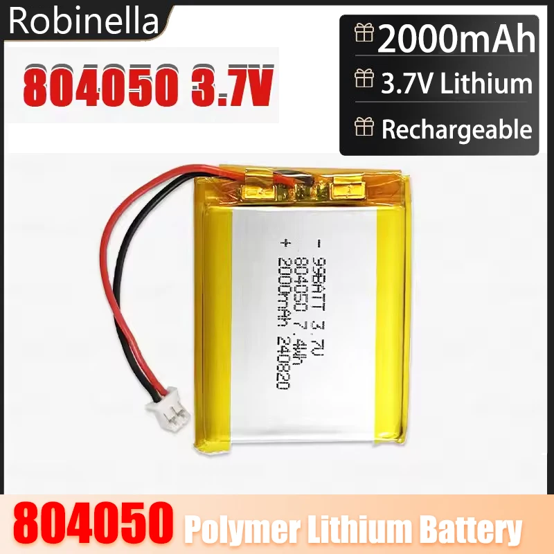 804050 Battery 2000mAh Li-Polymer Battery 3.7V Lithium Ion Batteries for Massager Medical Equipment Car Air Filter Loudspeaker