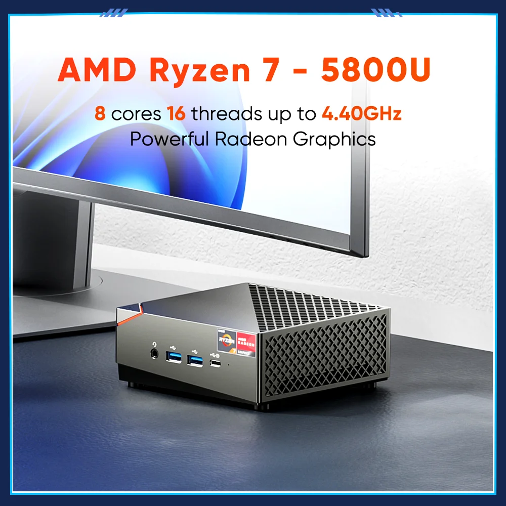 Мини игровой ПК Ryzen 7 5800U 5700U R5 4500U Vega Graphic 2 * DDR4 M.2 NVMe, игровой ПК, хост Windows 11 3x4K HDMI2.0 DP WiFi BT NUC