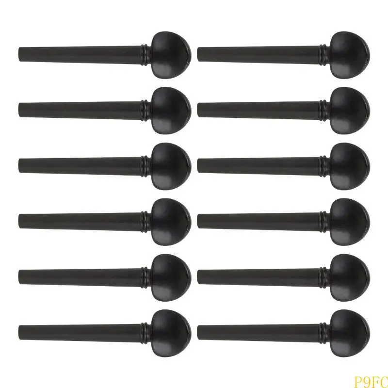 12Pcs Oud Violin Tuning Pegs Wood Ebony Oud Pegs Machine Heads Oud Shaft Handle Tuners Musical Intruments Parts
