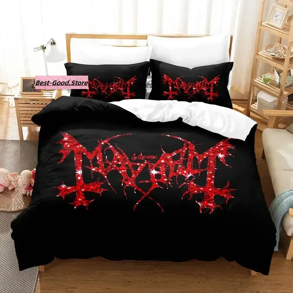 Mayhem conjunto de cama angustiado único gêmeo completo queen king size conjunto aldult criança quarto conjuntos capa edredão esqueleto conjunto folha