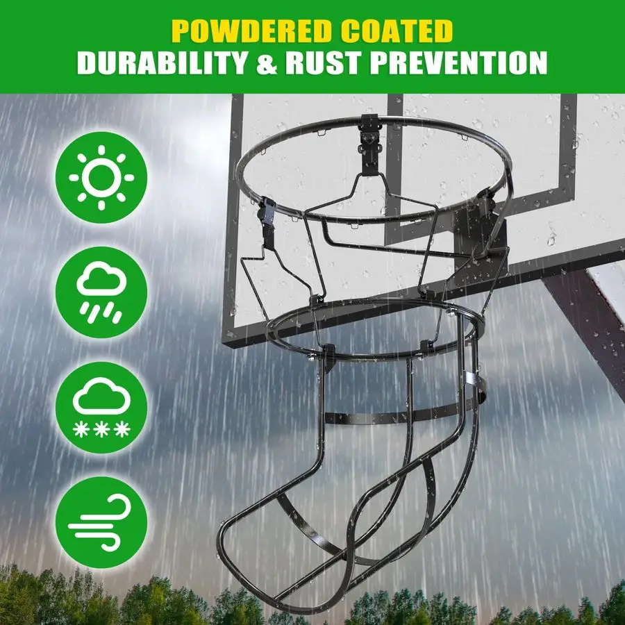 ملحق إرجاع كرة السلة بمسار دوار 360 درجة، مع 3 أبازيم مضادة للانزلاق، إرجاع كرة السلة لطوق كرة السلة
