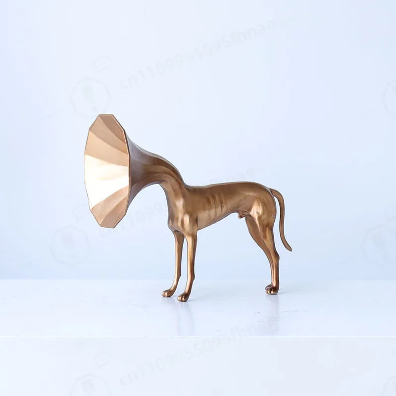 Modern Abstract Horn Dog Metal Sculpture Desktop Ornament For Sales Showroom Bookshelf Display Cabinet Home Decor