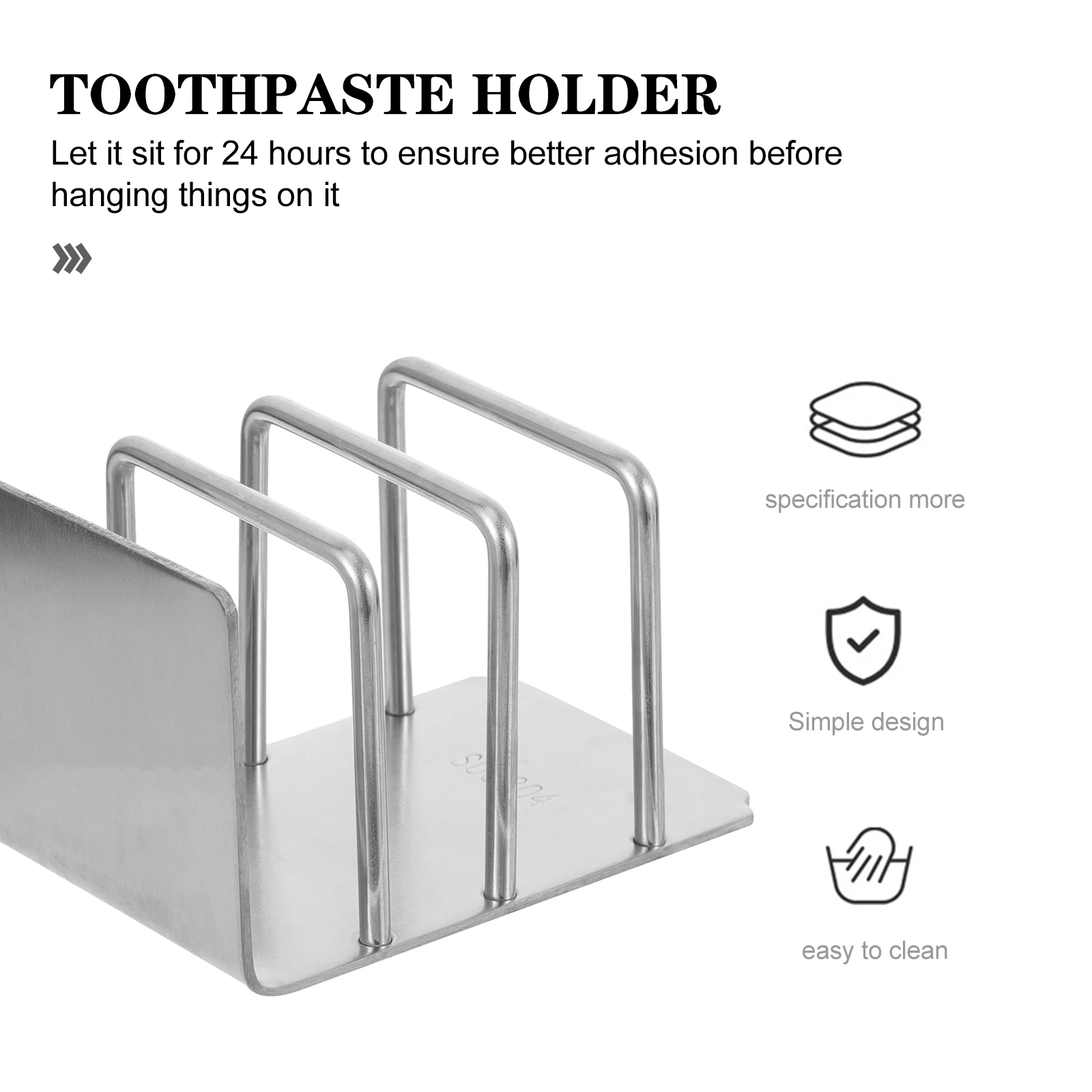 

Bathroom Storage Rack Toothbrush Holder Adhesive Wall Mount Stainless Steel Multi functional ganizer Practical Design Easy