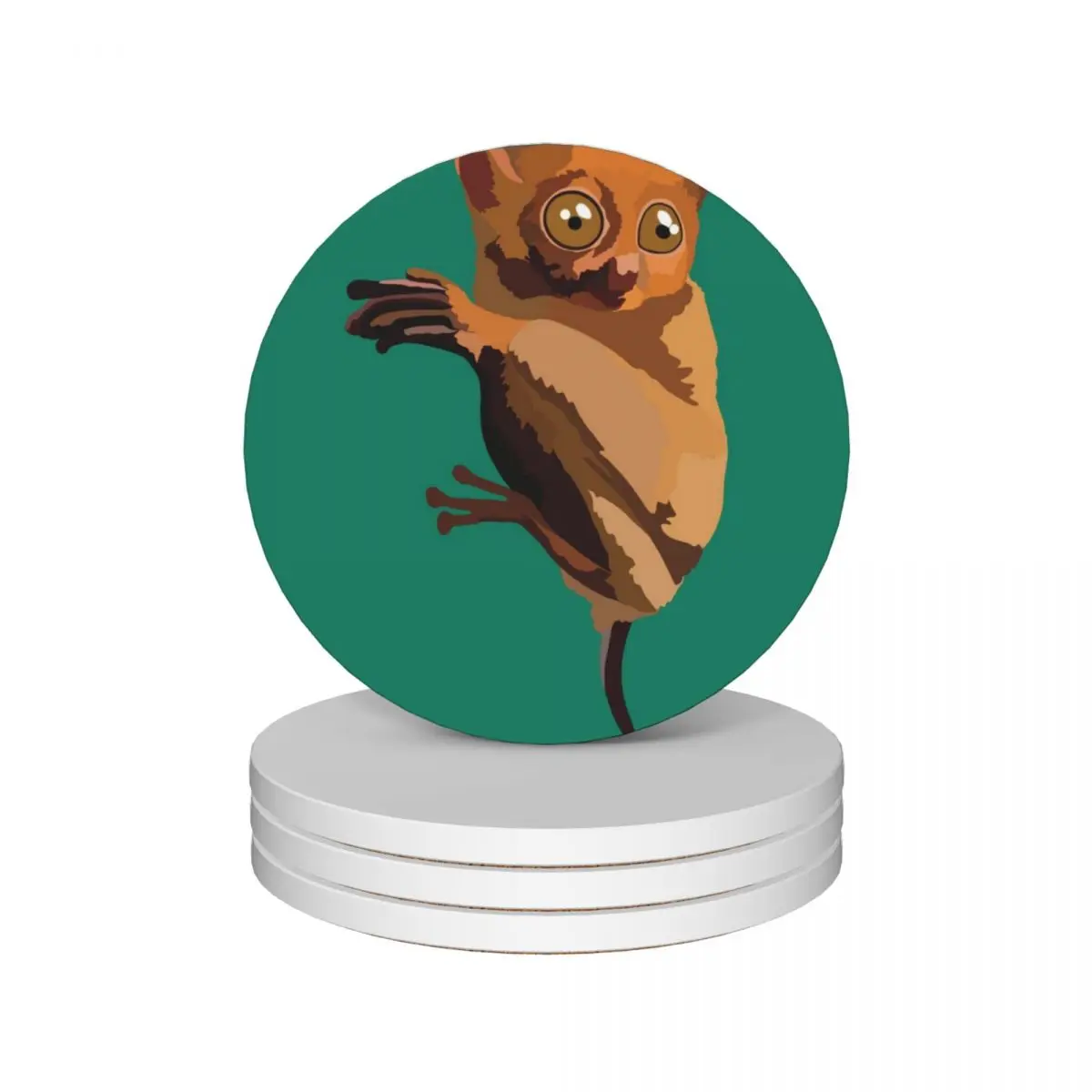 

T is for Tarsier Ceramic Coasters (Set of 4) personalize holder cute set tile Coasters