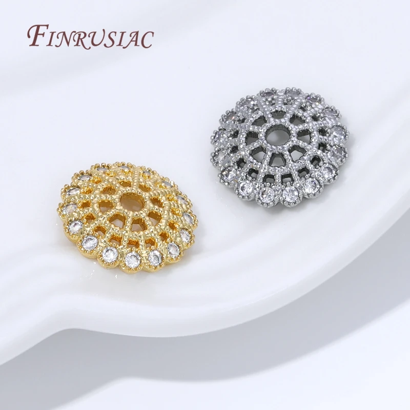 13mm 18K Gold Plated Brass Beads Caps For Jewelry Making Supplies,Round Bead Caps For Bracelets Accessories DIY Findings