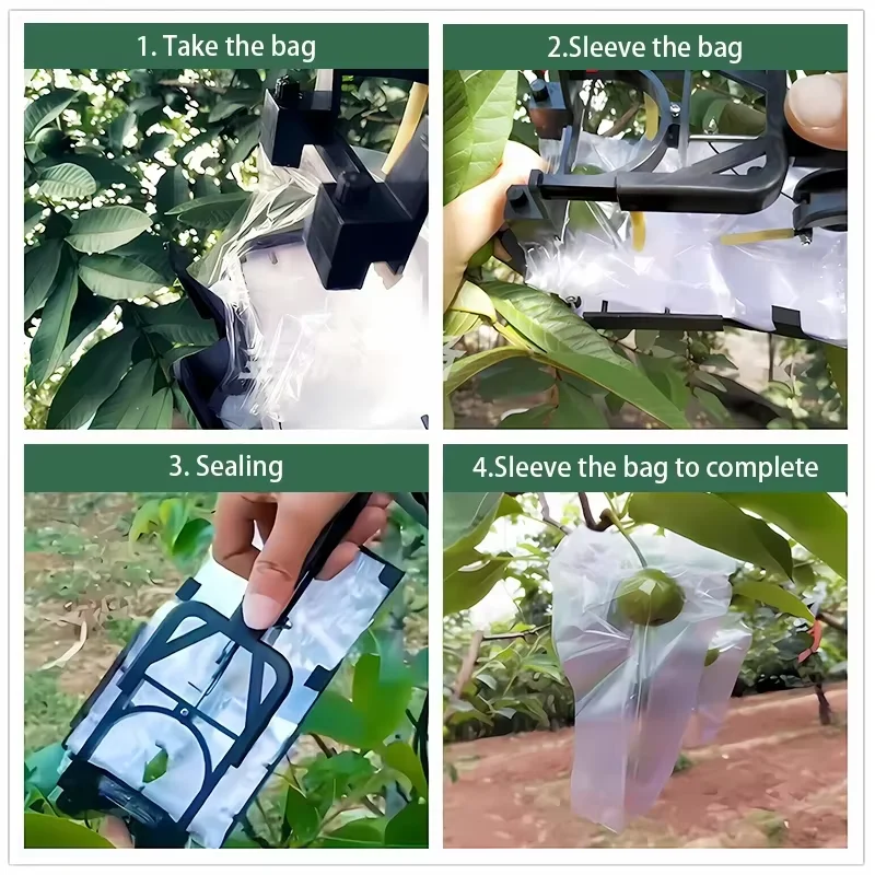 Automatic Apple Bagging Machine for Orchard Handheld Fruit Protect Bagging Tools Multifunctional Fruit Protective Sleeve Machine
