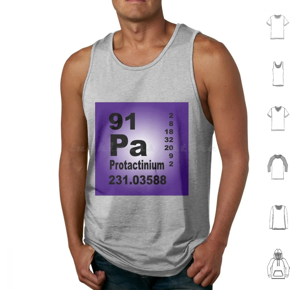 Protactinium Periodic Table Of Tank Tops Vest Sleeveless Protactinium Chemical Pa 91 Silver Gray Scarcity Radioactive Toxic