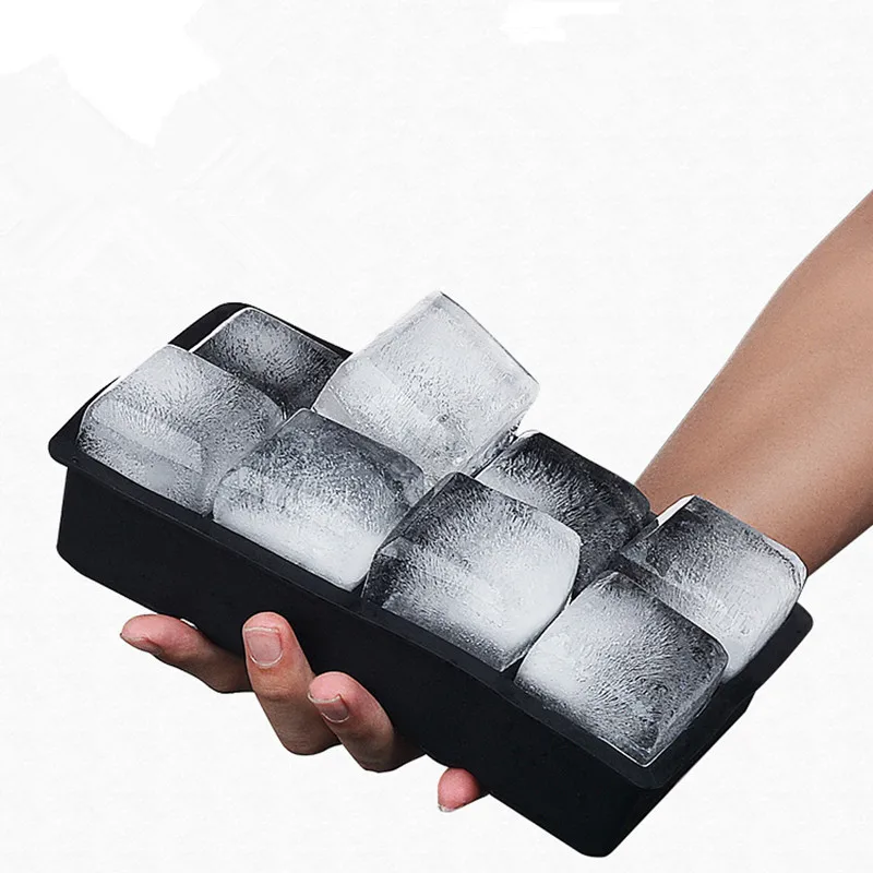 Big Ice Food Mold Giant Jumbo Large Food Grade Silicone Ice Cube Square Tray Mold DIY Ice Maker Ice Cube Tray4/6/8/15 Grid