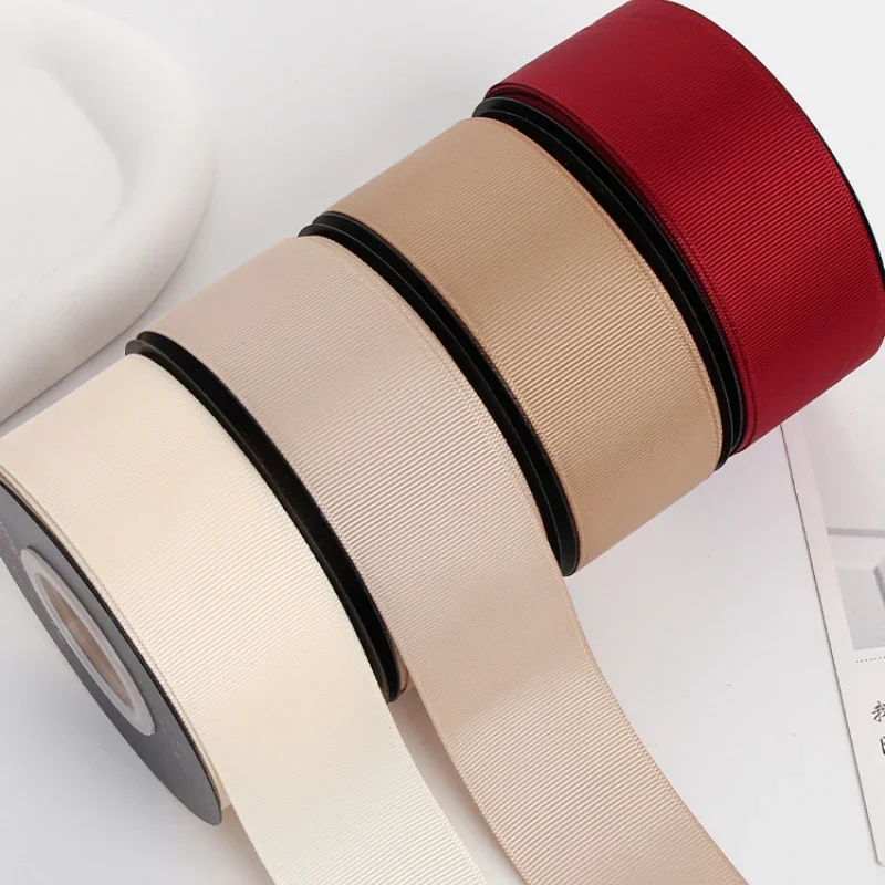 18meters/roll wide 4cm double-sided Multiple Colors rib ribbon Holiday gift box cake packaging ribbon Diy hair accessories bow