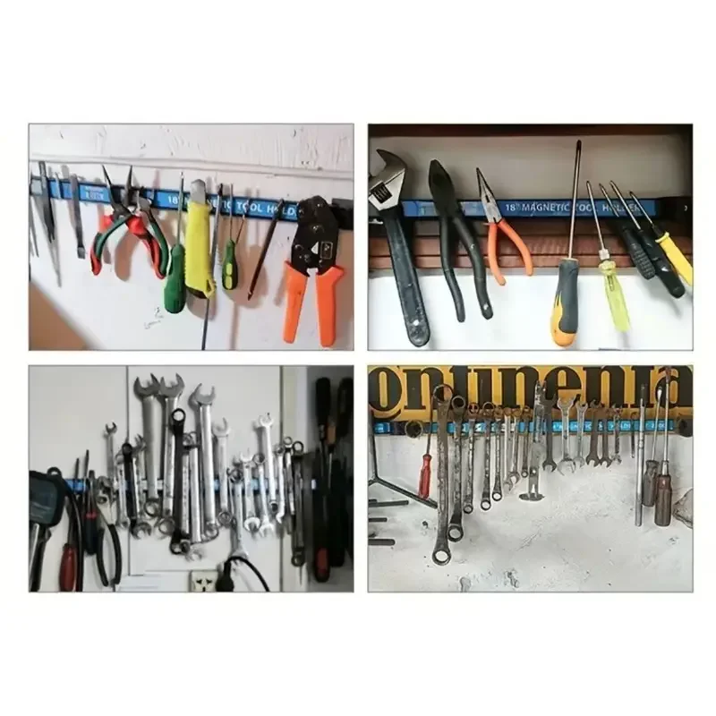 YUANJ 8/12inch Magnetic Tool Holder Heavy Duty Tool Bar Space Saving Metal Organizer Rack Tool for Workshop Garage Home