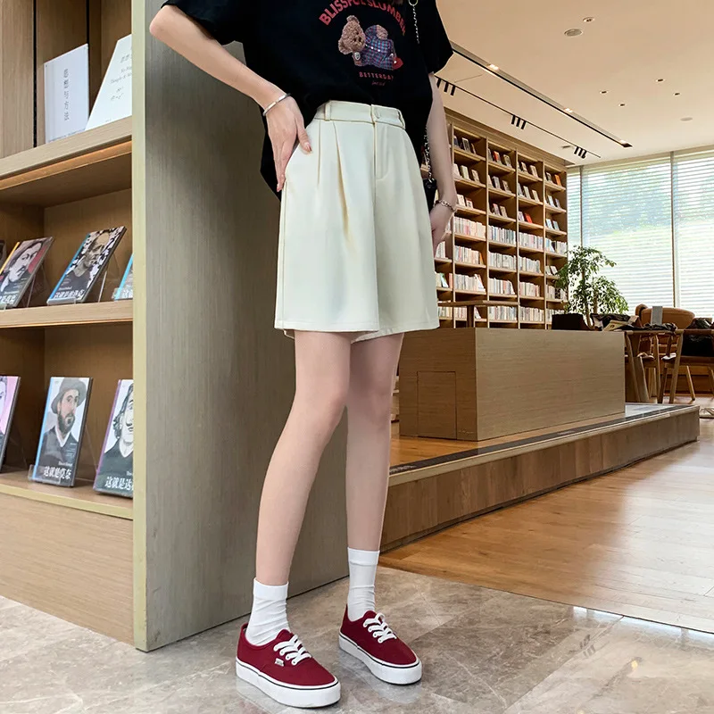 Multi Colors Suit Short 2023 New Summer Women's Large Casual Capris Loose High Waist Slim Straight Thin Commuting Shorts Trend