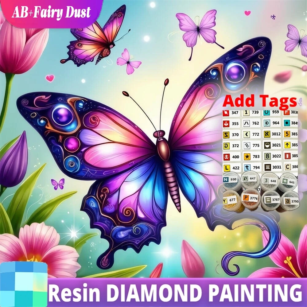 

Смола AB сказочная пыль бабочка Алмазная вышивка животное акриловые принадлежности для рукоделия DIY мозаика цветок рукоделие живопись ремесло