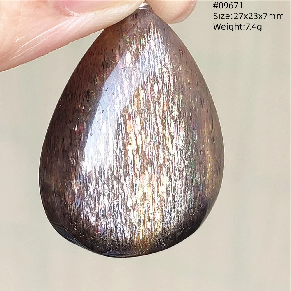 Natural Black Moonstone Orange Sunstone Pendant Necklace Moonstone Heart Water Drop Women Rare Gemstone Super 7 AAAAAA