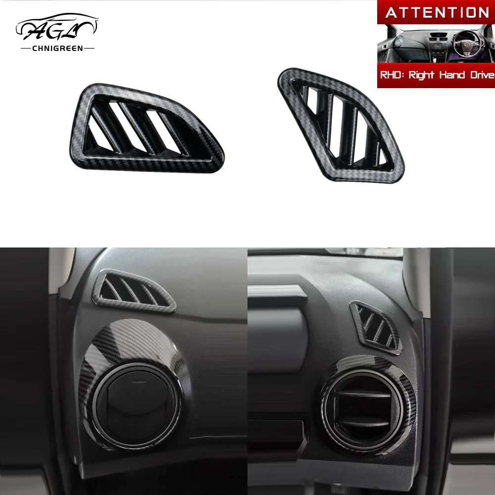 ABS Carbon Fiber Color Air Condition Outlet AC Vent Trim for RHD Mazda BT-50 BT50 2010-2013 2014 2015 2016 2017 2018 2019 2020