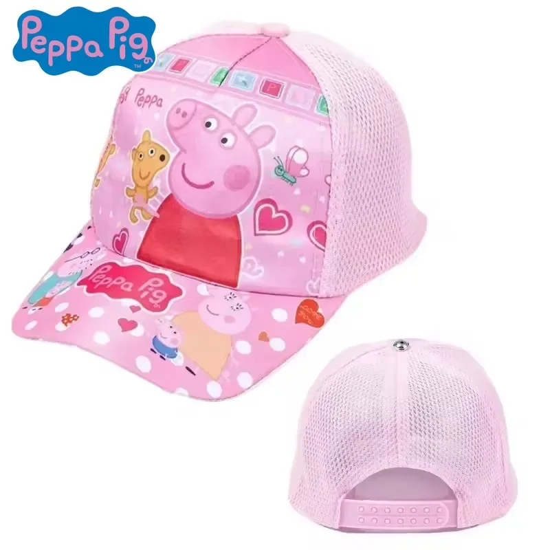 Sombrero Kawaii Hasbro Peppa Pig, bonito sombrero de béisbol rosa de dibujos animados para niños, sombrilla de dibujos animados, gorra con protección solar, regalo de cumpleaños para niños