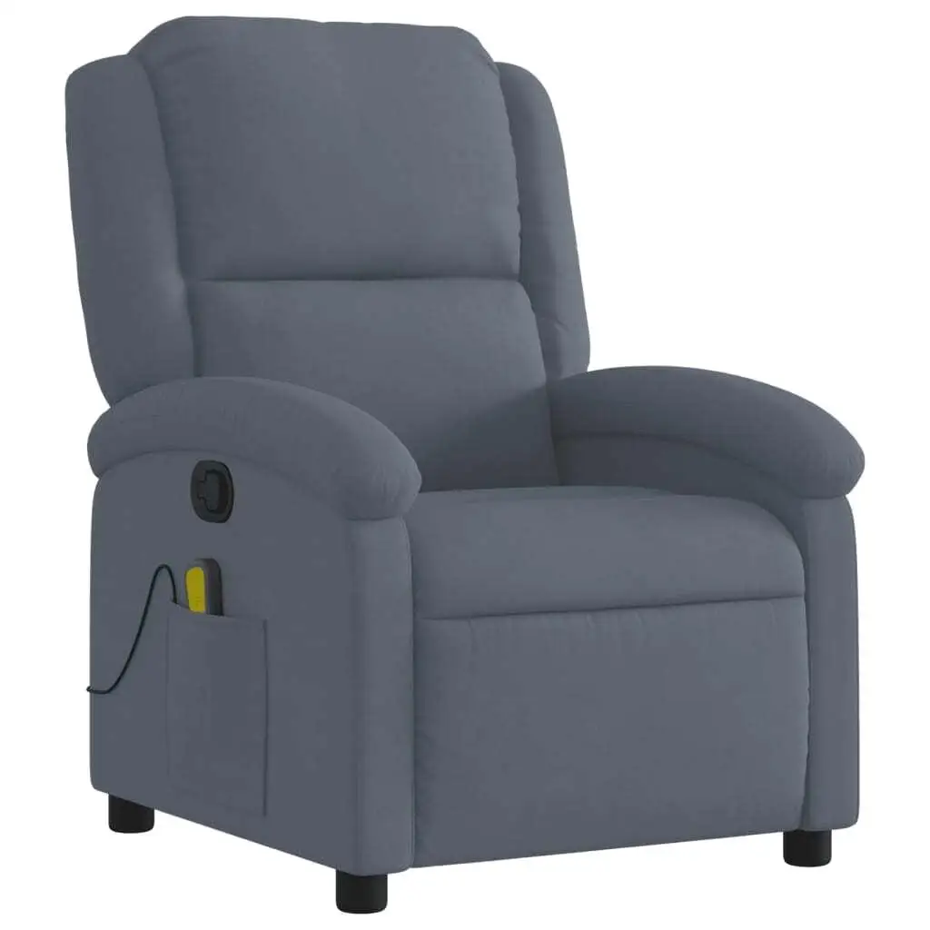 Sillón reclinable de masaje de terciopelo gris oscuro: comodidad y estilo para la relajación