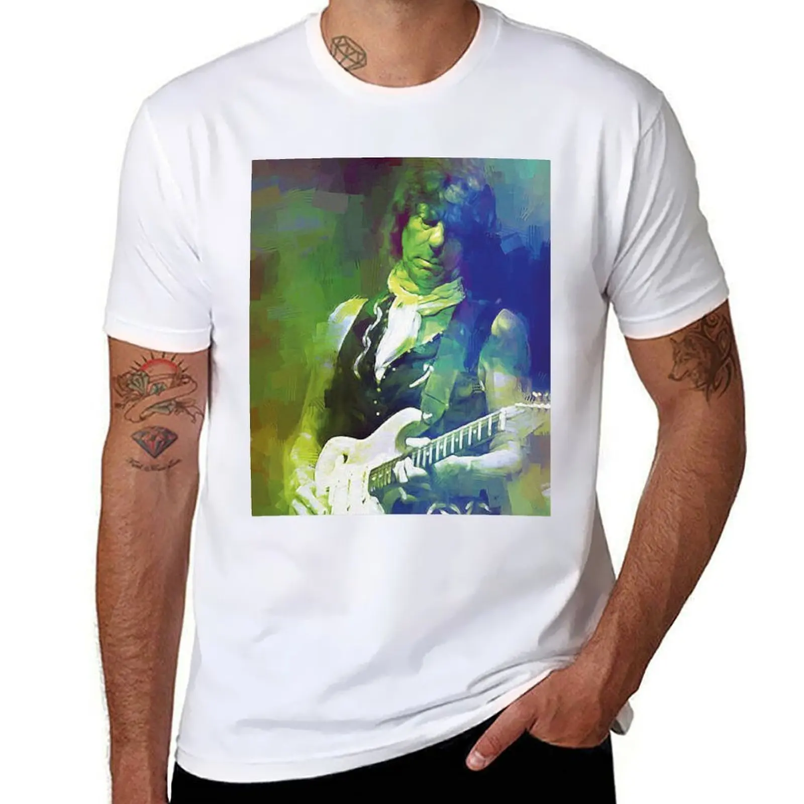 

jeff beck Rip 2023 T-Shirt man t shirt heavy cotton t shirts for man cotton funny t shirt man plain T-shirt
