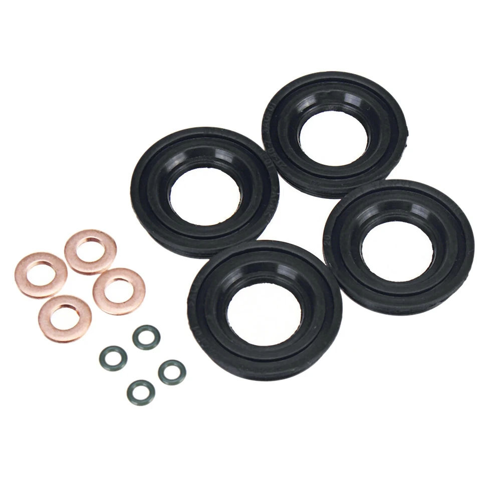 14Pcs Metal Fuel Injector Seals Washers Rubber O Rings Bolts Fuel Inject Seals Repair Kit for Ford Transit MK7 2.2 TDCi