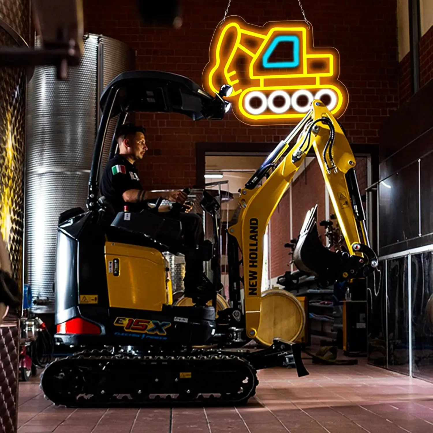 Insegna al neon a LED per decorazioni murali Insegna al neon per escavatore per camera da letto per bambini Camera dei ragazzi Sala giochi Regali di compleanno per la casa per un amico Alimentato tramite USB