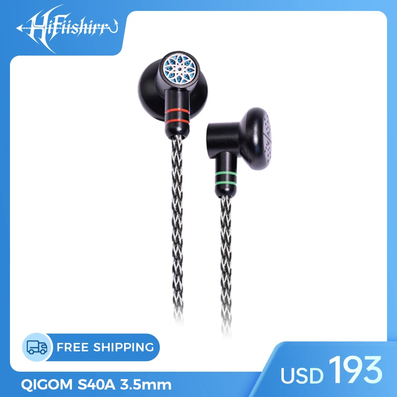 

QIGOM S40A 15.4mm Flat Head Wired Earbuds HiFi Dynamic Driver Open Earphones Music Headphones In Ear Monitors for Phone Gaming