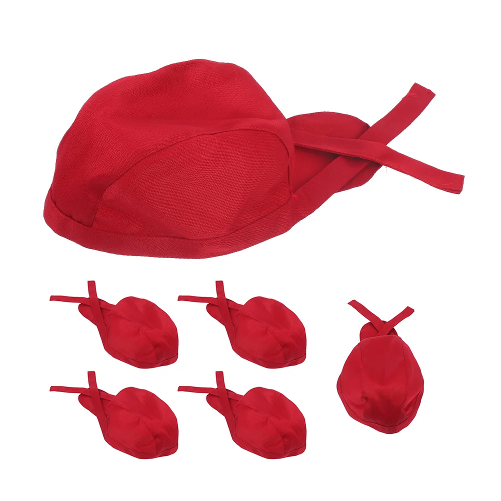 Cappello in cotone rosso uniforme da ristorante berretto da cameriere cappello da cucina cappelli da servizio berretti da cuoco per cucina chef in cotone uomo donna