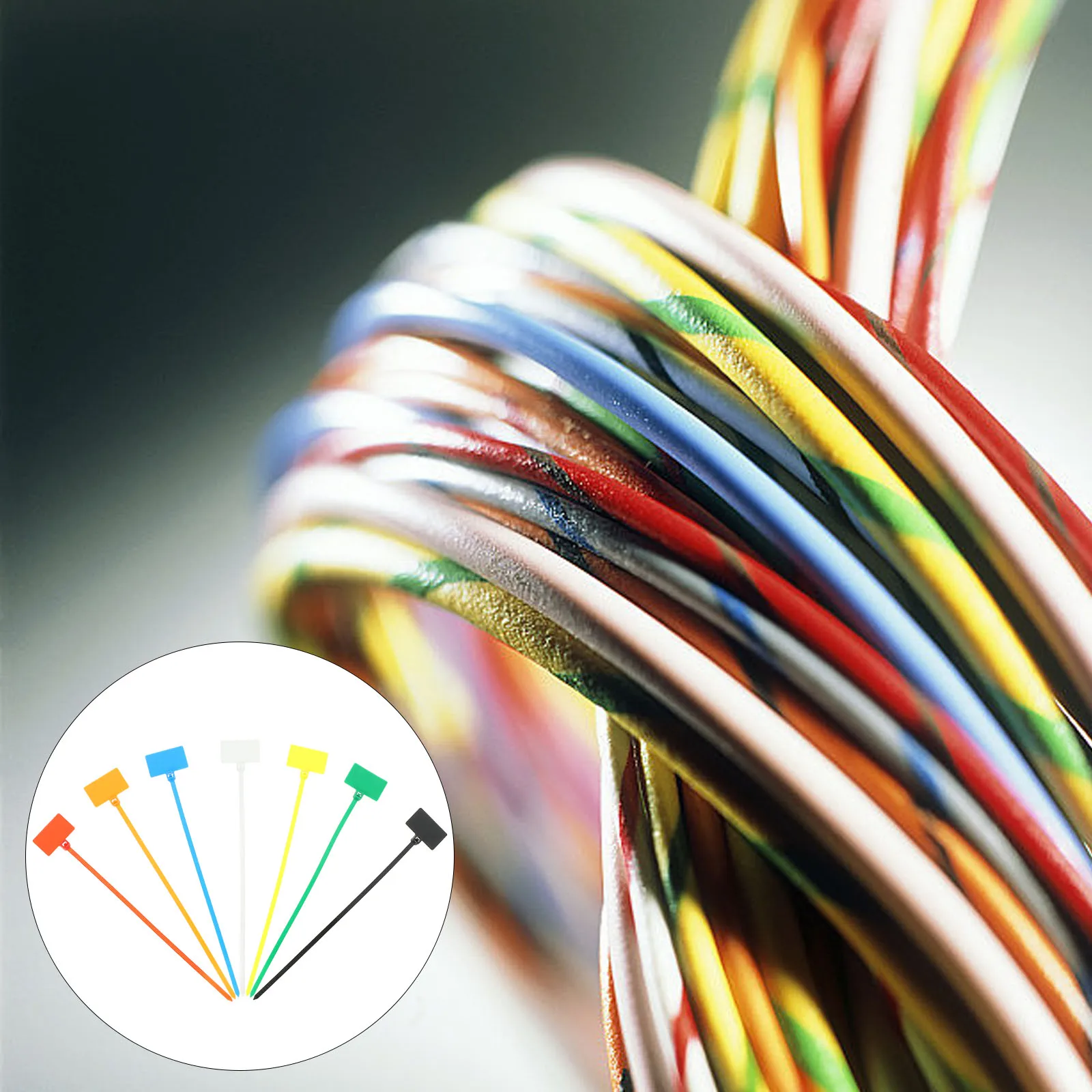 

250pcs Tie Nylon Wire Organizer Marker Tabs Cable Ties With Marker Random Color Disposable Zip Ties Bundle