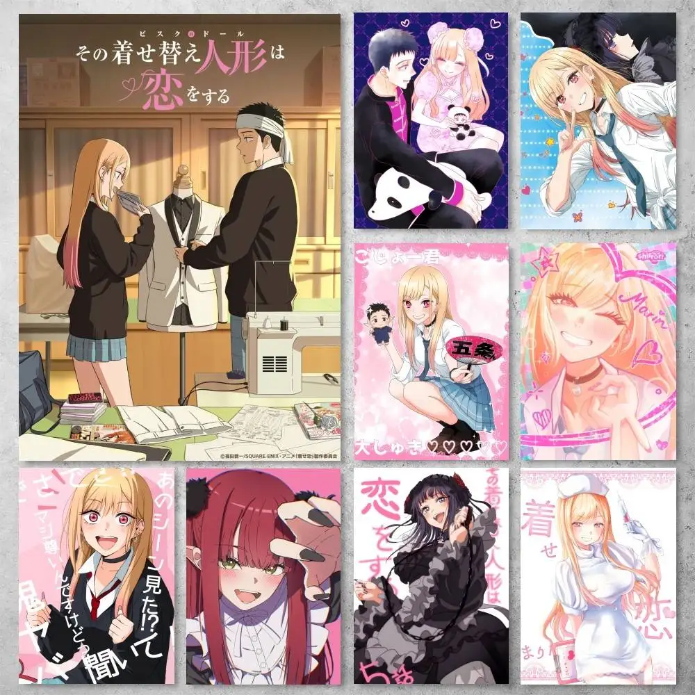 Póster de Anime My Dress Up Darling, decoración de pared adhesiva HD para el hogar, decoración estética impermeable para el hogar, sala de estar, Bar