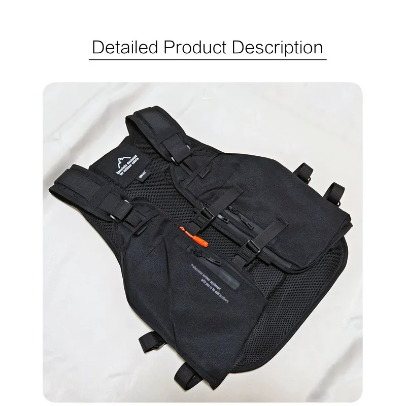 Multifunctional Techwear Ski Vest for Men Women - Magnetic Buckle, Snowboard Strap, Large Capacity Storage Anti-Tear Leather