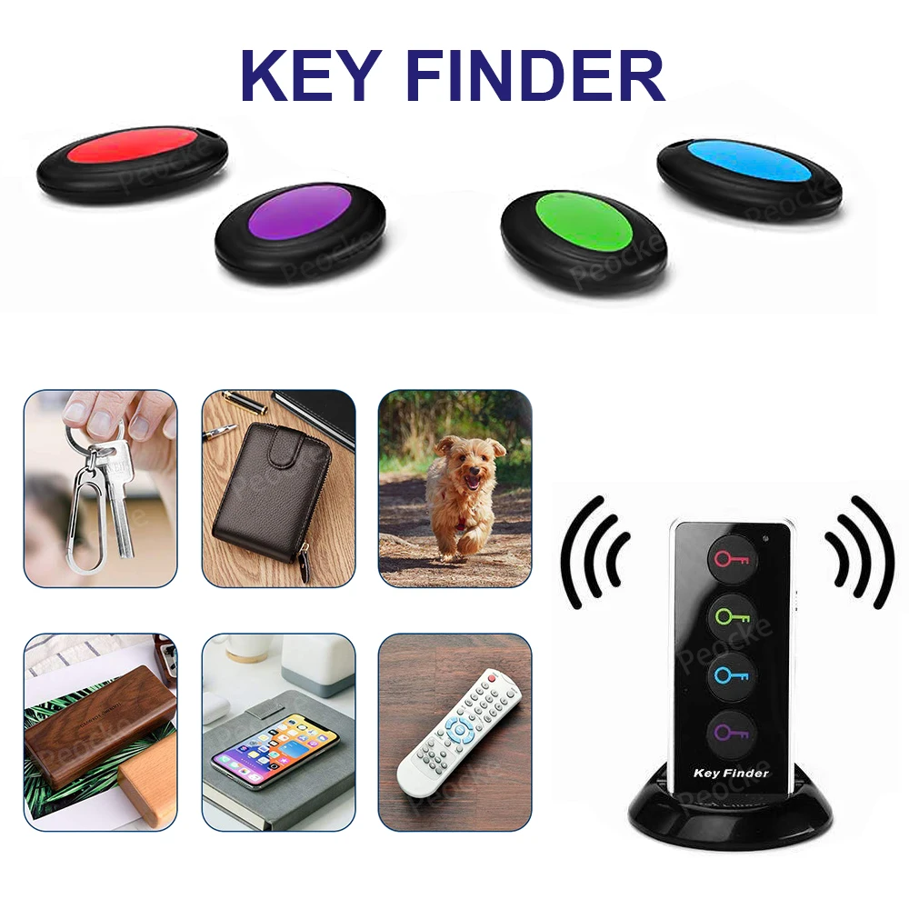 

Wireless Key Finder Household Lost Tracker Anti Lost Key Finder Remote Control 1 RF Transmitter 4 Receiver Smart Keys Searcher