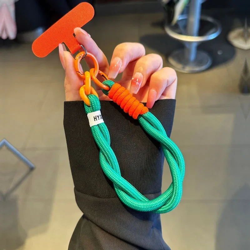Correa corta para colgar el teléfono móvil, decoración bonita, se puede llevar, cuerda trenzada, colgante antipérdida para todas las fundas de teléfono