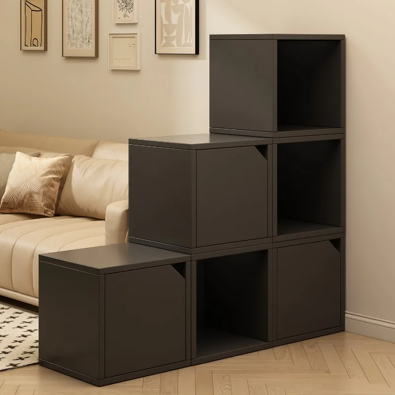 Bookcase Floor shelf Home living room Display cabinet Integrated wall bookshelf Locker Free combination lattice cabinet