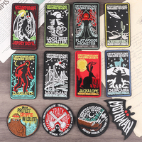 Cryptozoology Embroidery Iron on Patches Monster Cloth Appliques Mothman Badge Extraterrestrials tracking Emblem for Men Jackets
