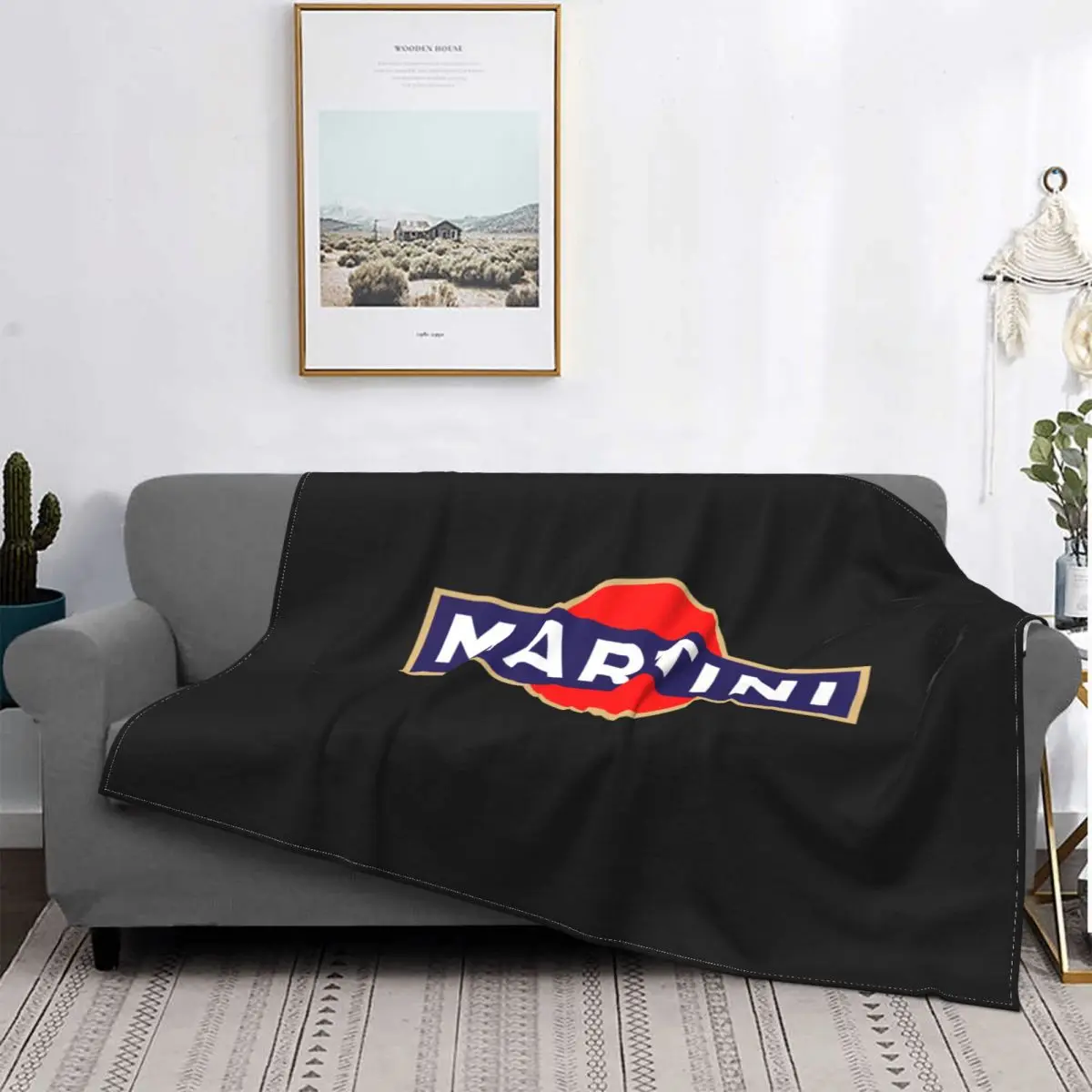 Martini Cocktail Racing Logo Blanket Autumn Bedding Comfortable Couch Blanket Home Decotation