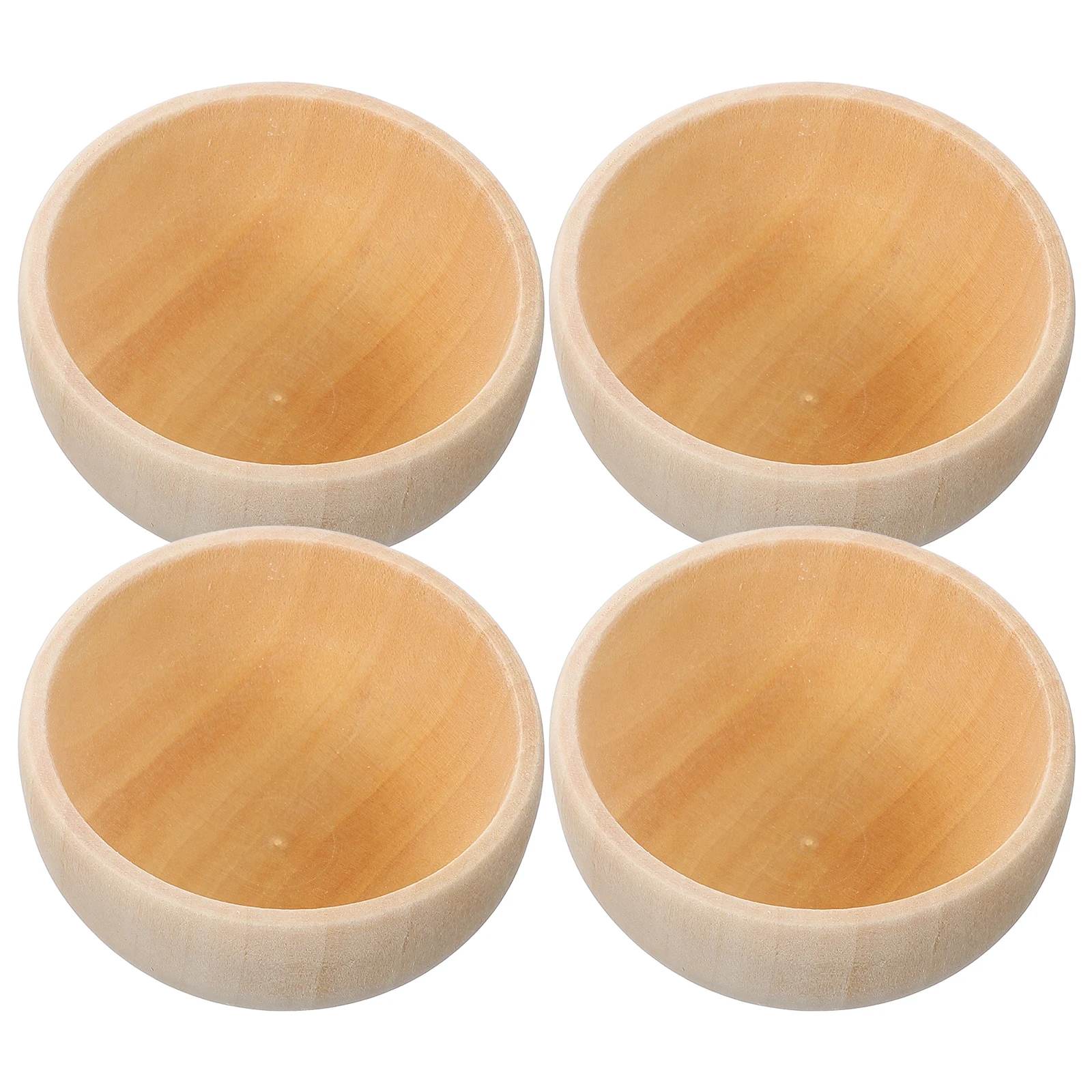 

Wooden Small Bowl Set Pretend Play Cooking Blanks Miniature for DIY Unfinished