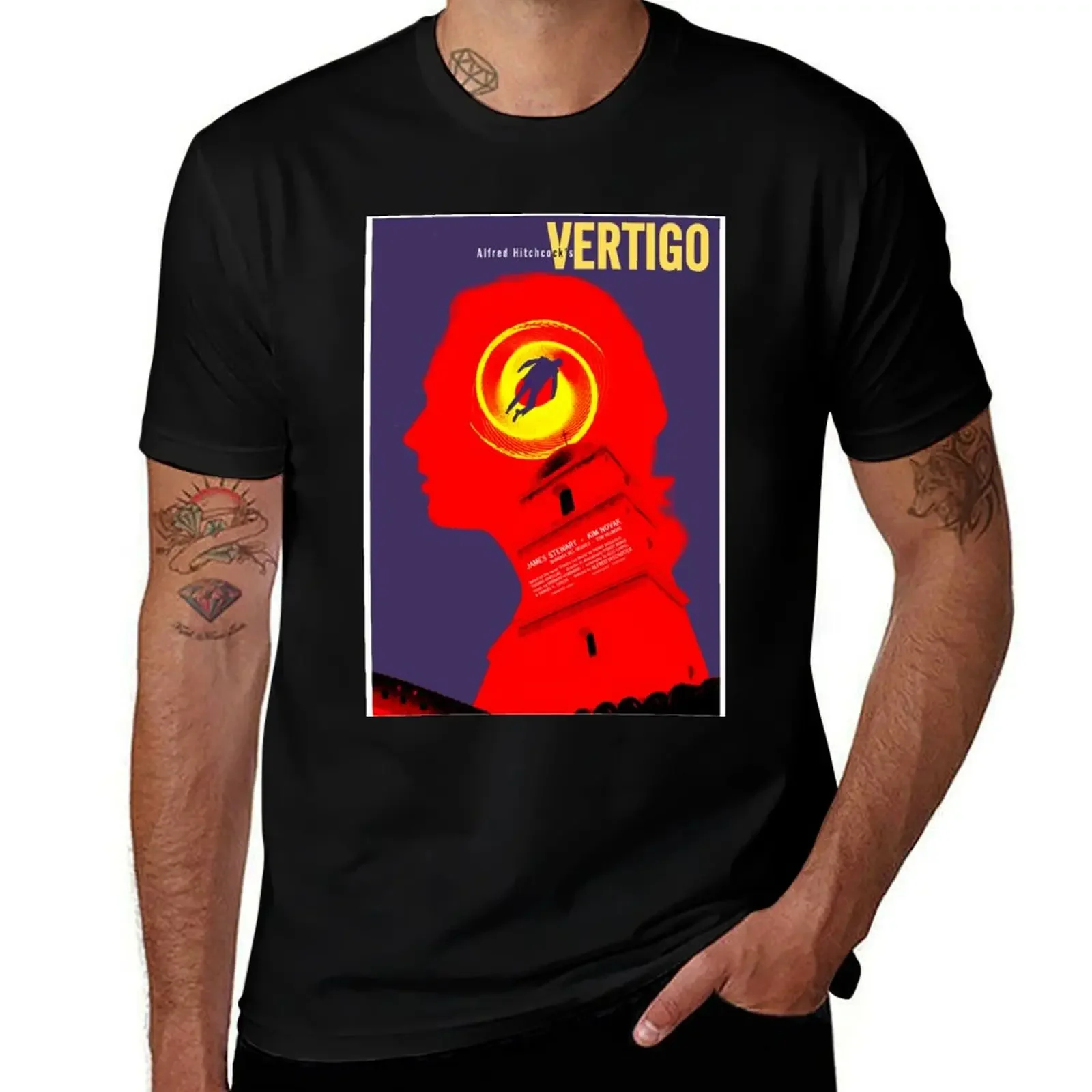 

Vertigo (1958) - Movie poster design (style B) T-Shirt cute tops oversizeds rapper graphic tees mens graphic t-shirts funny