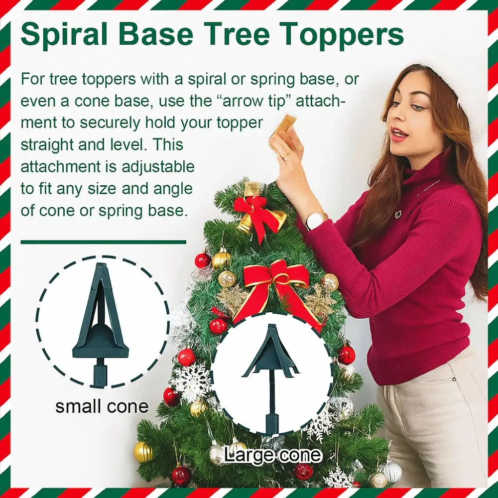 

Universal Design Christmas Tree Topper Stand Lightweight Green Tree Top Holder Durable Construction Adjustable Tree Top Stand
