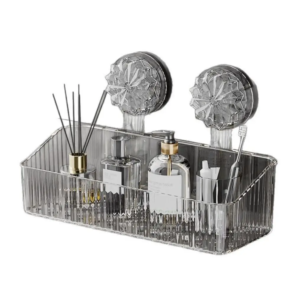 

Настенная полка на присоске, устойчивая стойка для хранения без перфорации, прочная несущая способность, экономия места, дренажная корзина для унитаза