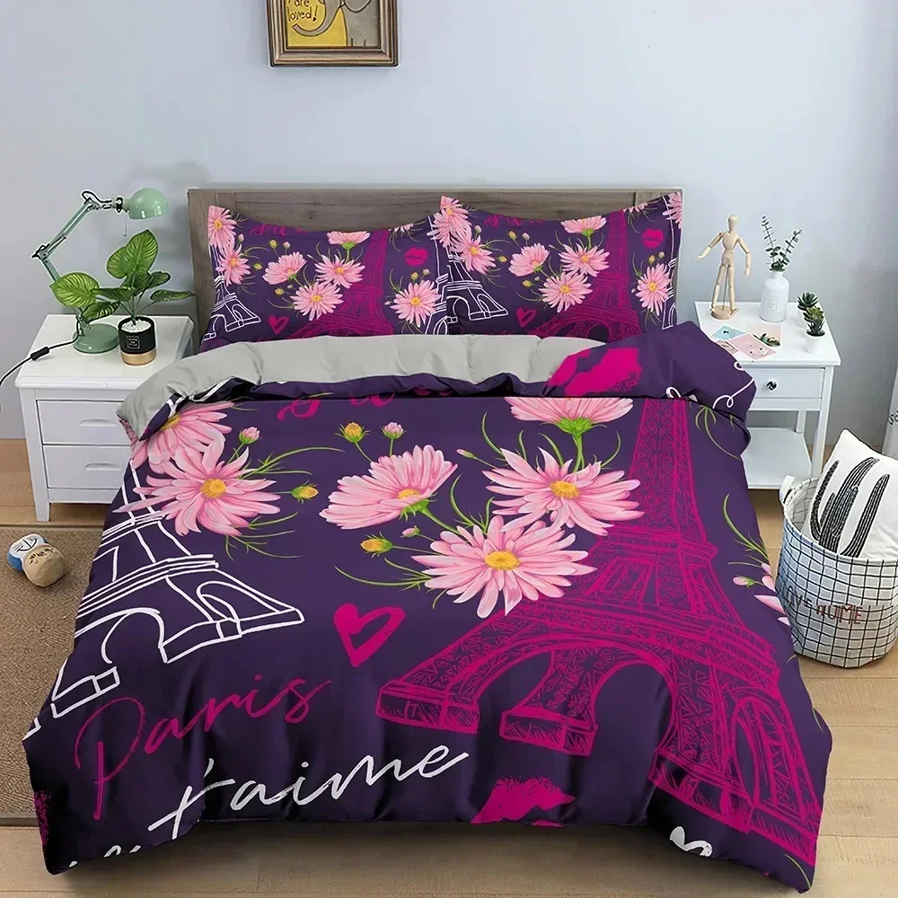 

Love Heart Valentine's Day Bedding Set Duvet Cover Sheet Printed Bed Set Pillowcase Bed Full Queen King Size Comforter Bedroom