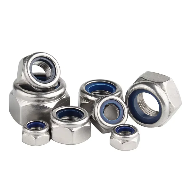 Tuerca de bloqueo de nailon DIN985 de acero inoxidable 304, inserto Hexagonal de autopresión, plateado, M4M5M6M8M10M12 image 5