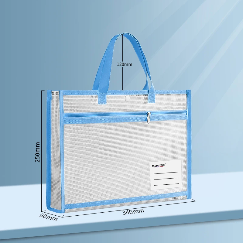 Imagem -06 - Bolsa com Zíper de Grande Capacidade Impermeável Transparente Estéreo Bolsa de Arquivos Documentos a4 Malha de Armazenamento Zíper Eva Espessado Durável Grande Capacidade